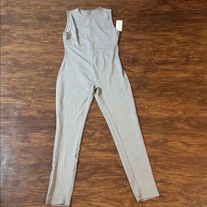 Silver Sleeveless Jumpsuit